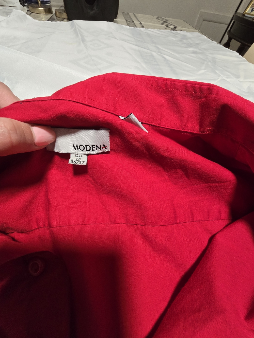 Men Red Button Down - Picture 3 of 5
